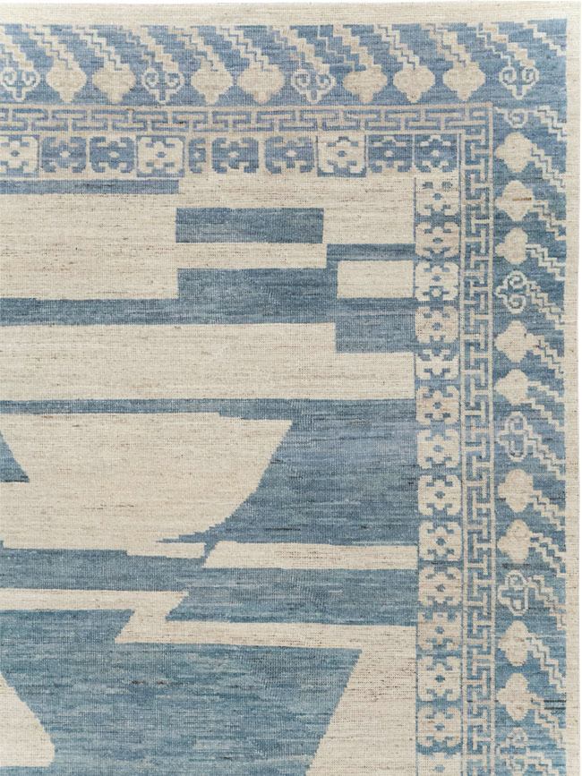 Modern East Turkestan Khotan Room Size Carpet, No.31771 - Staging