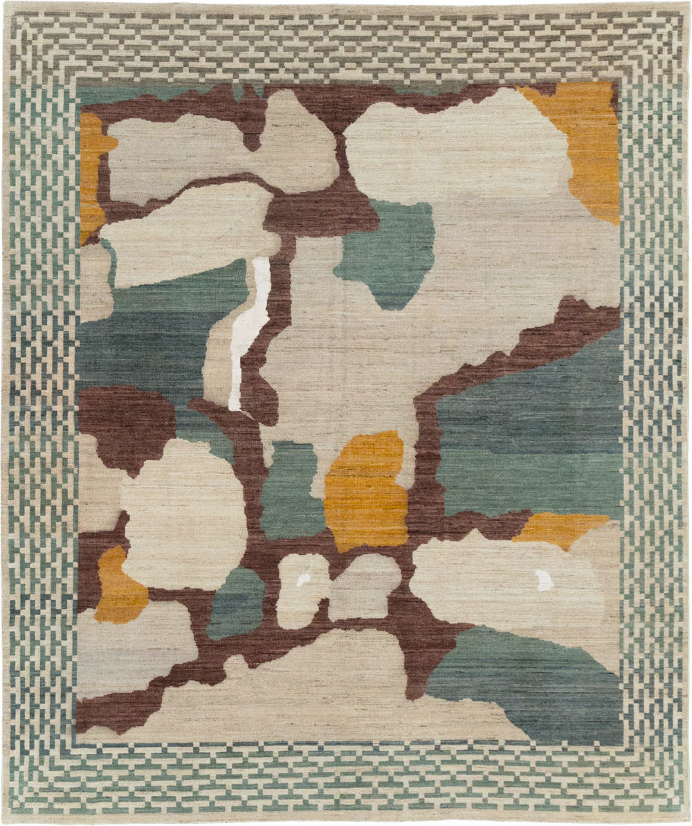 Modern East Turkestan Khotan Small Room Size Carpet, No.31773 - Staging