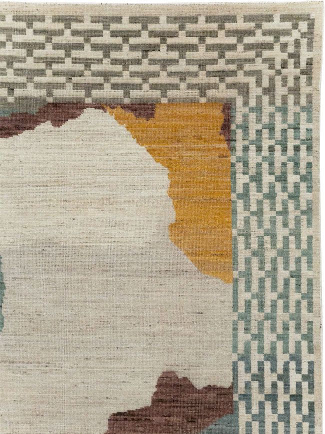 Modern East Turkestan Khotan Small Room Size Carpet, No.31773 - Staging