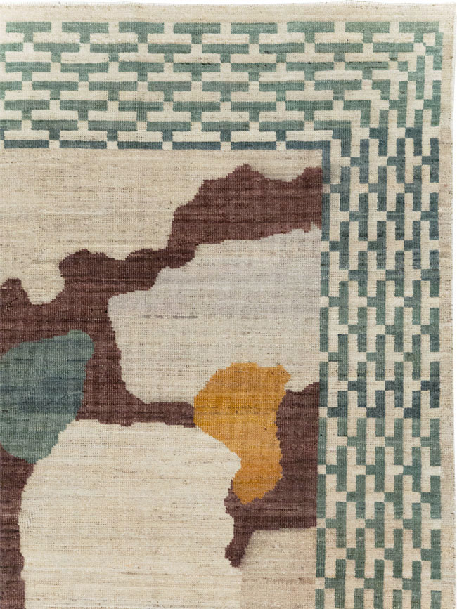 Modern East Turkestan Khotan Small Room Size Carpet, No.31773 - Staging