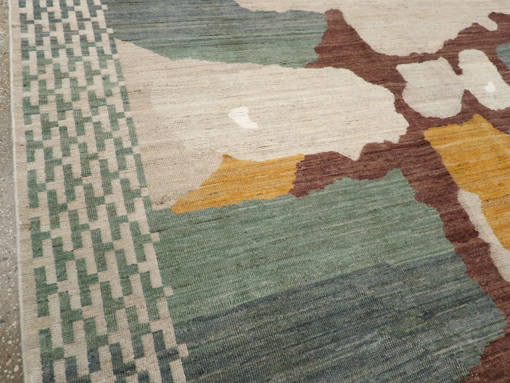 Modern East Turkestan Khotan Small Room Size Carpet, No.31773 - Staging