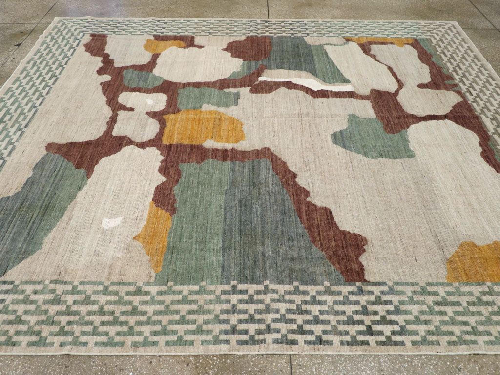 Modern East Turkestan Khotan Small Room Size Carpet, No.31773 - Staging