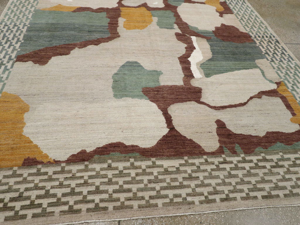 Modern East Turkestan Khotan Small Room Size Carpet, No.31773 - Staging