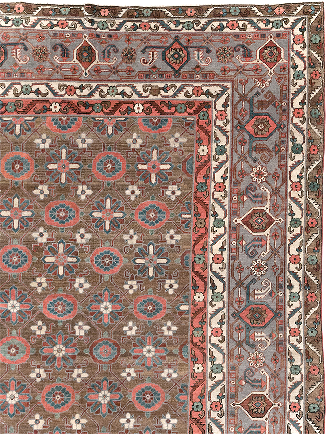 Antique Persian Heriz Large Carpet, No.31774 - Staging