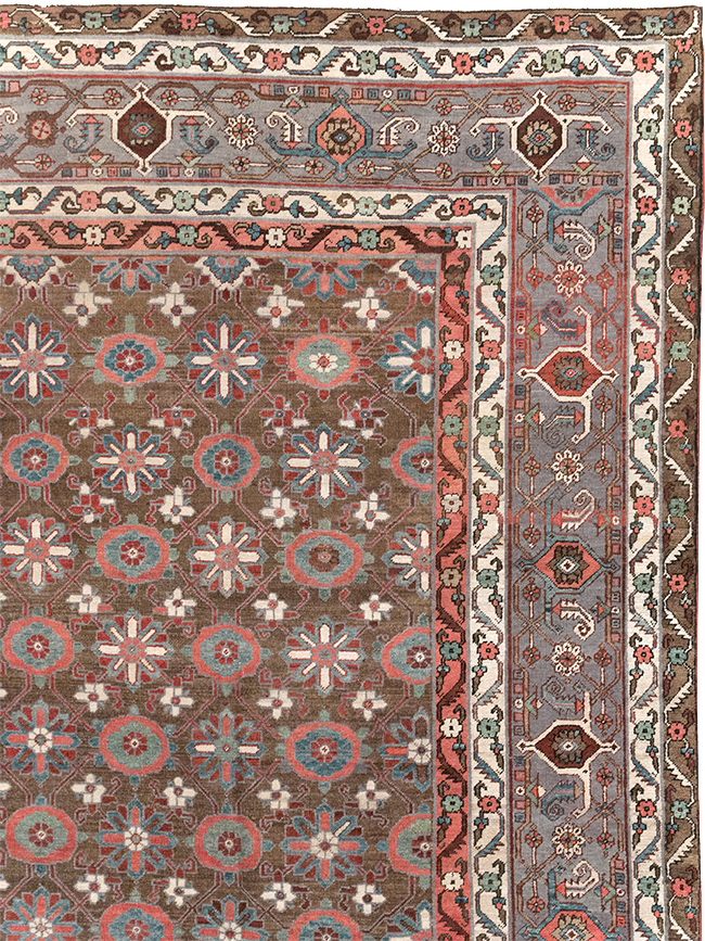 Antique Persian Heriz Large Carpet, No.31774 - Staging
