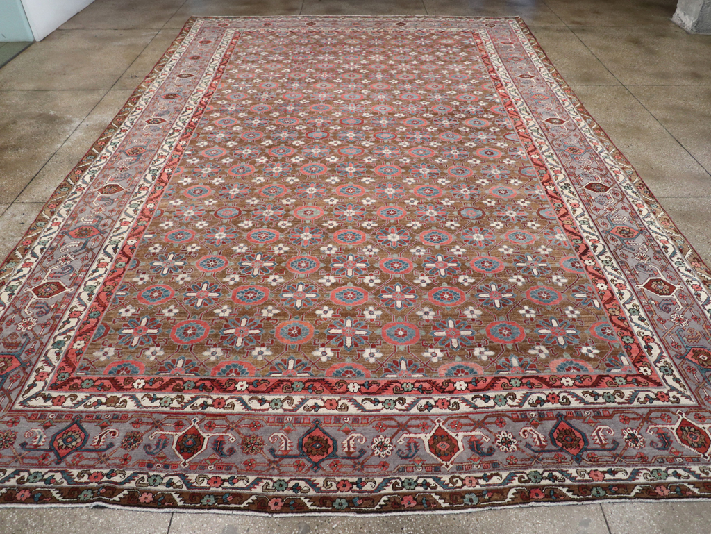 Antique Persian Heriz Large Carpet, No.31774 - Staging