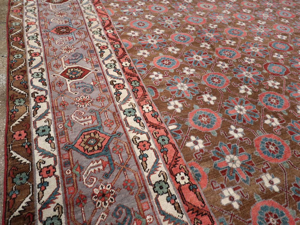 Antique Persian Heriz Large Carpet, No.31774 - Staging
