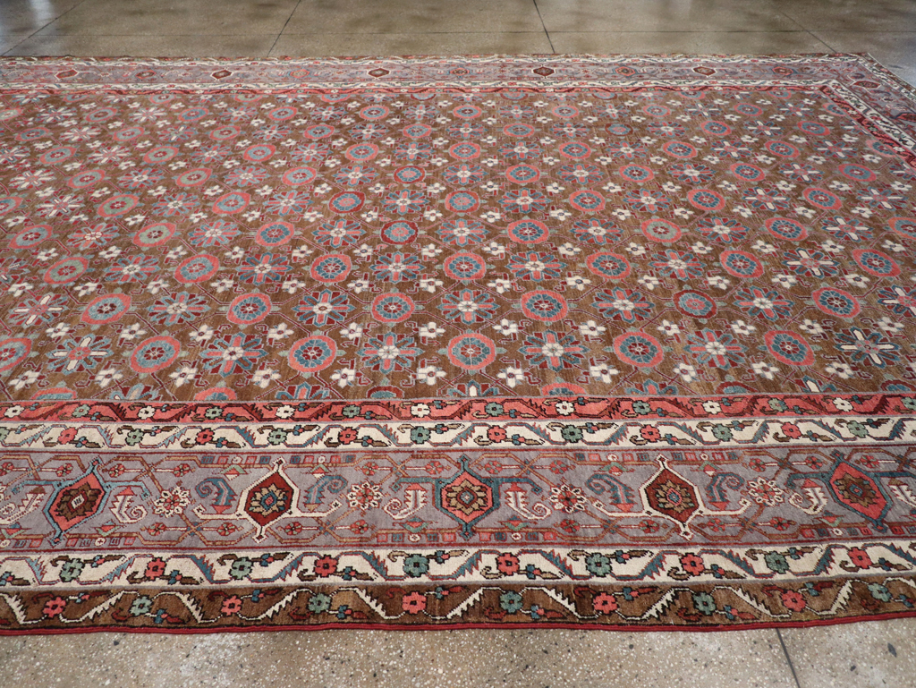 Antique Persian Heriz Large Carpet, No.31774 - Staging