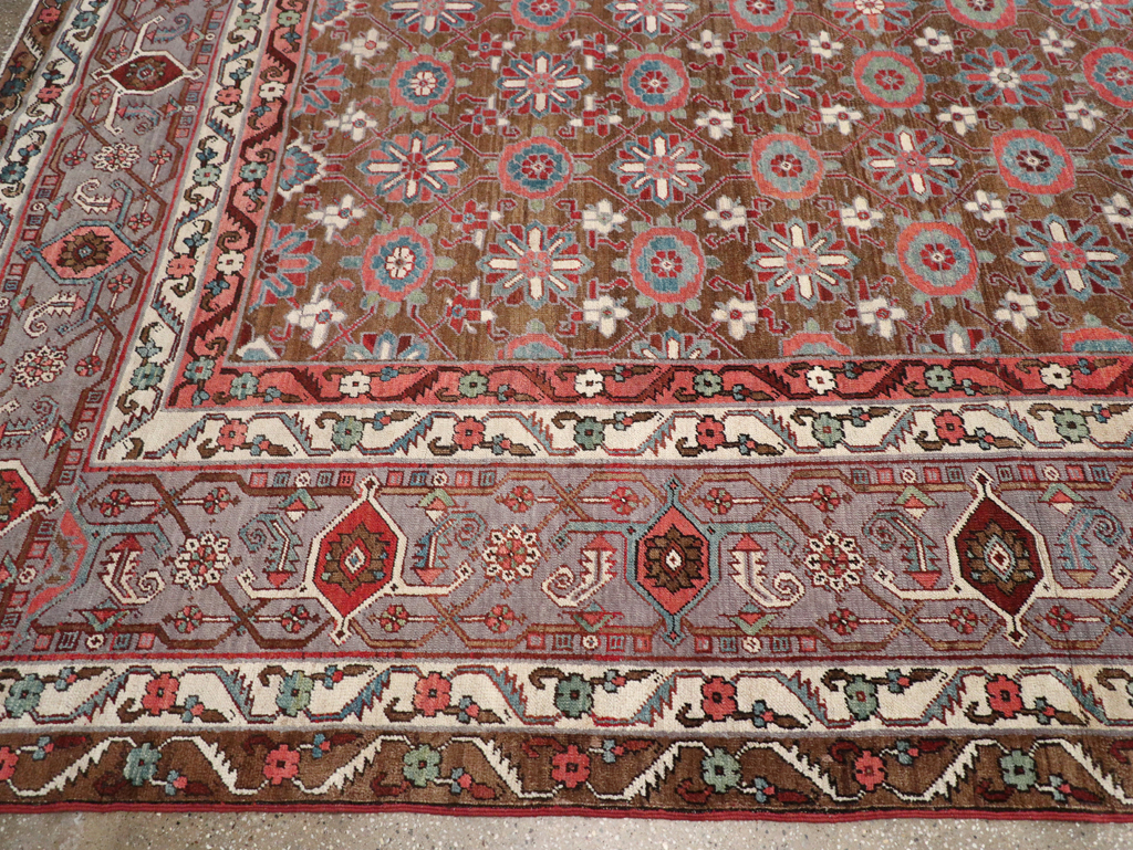 Antique Persian Heriz Large Carpet, No.31774 - Staging