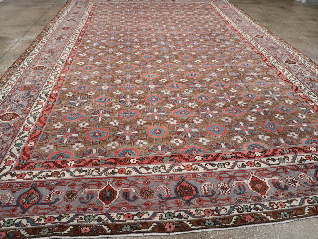 Antique Persian Heriz Large Carpet, No.31774 - Staging