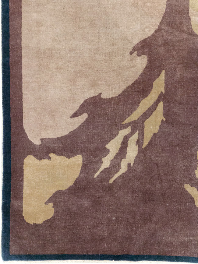 Vintage Chinese Art Deco Room Size Carpet, No.31780 - Staging