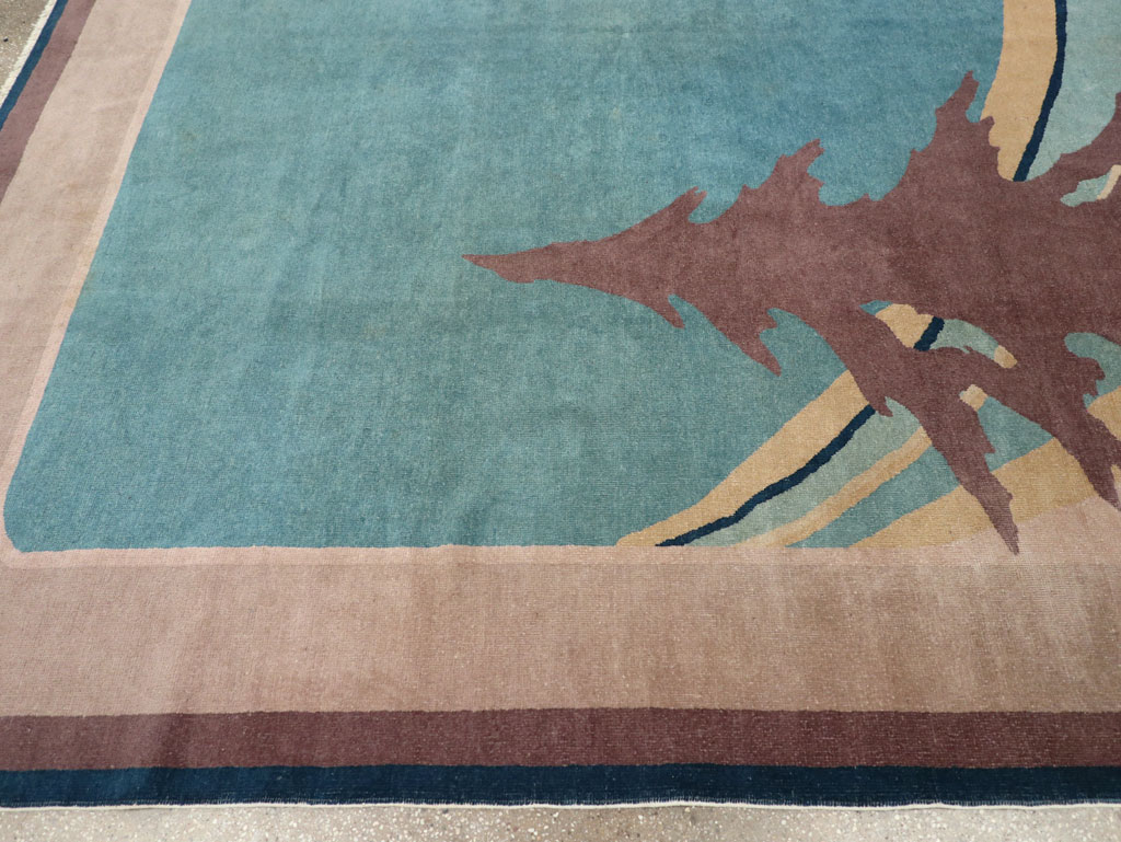 Vintage Chinese Art Deco Room Size Carpet, No.31780 - Staging