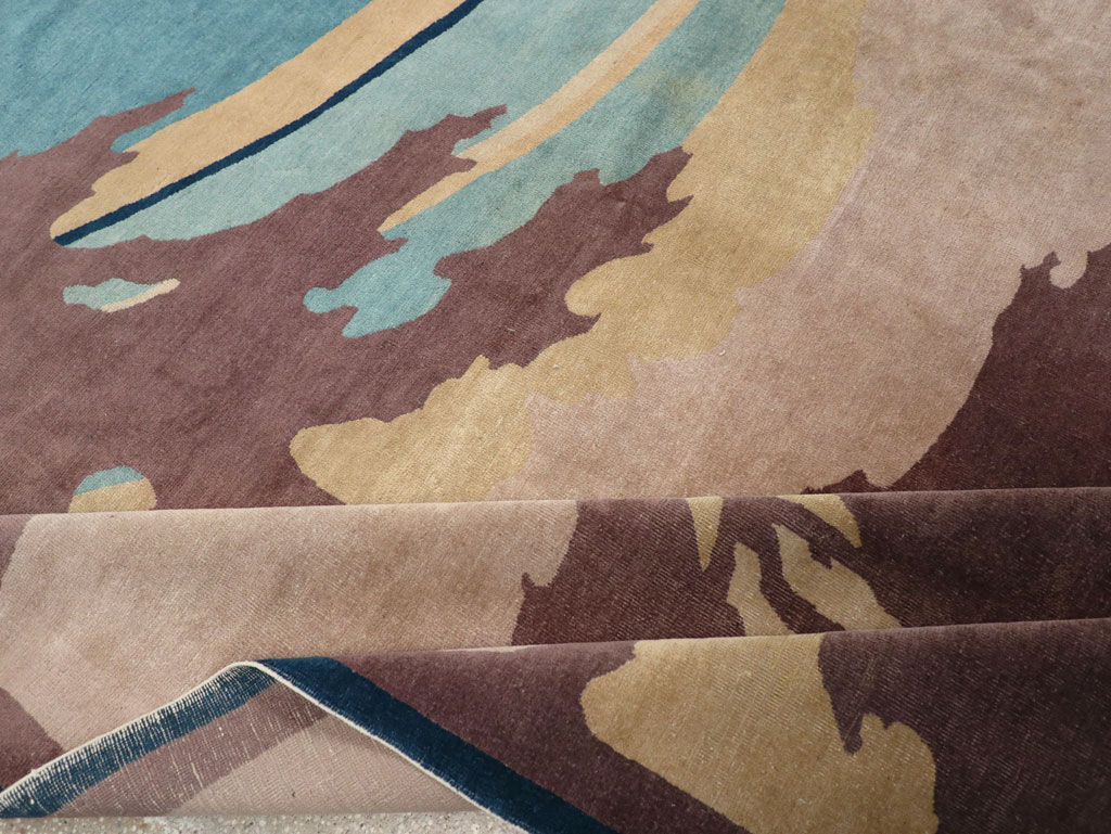 Vintage Chinese Art Deco Room Size Carpet, No.31780 - Staging