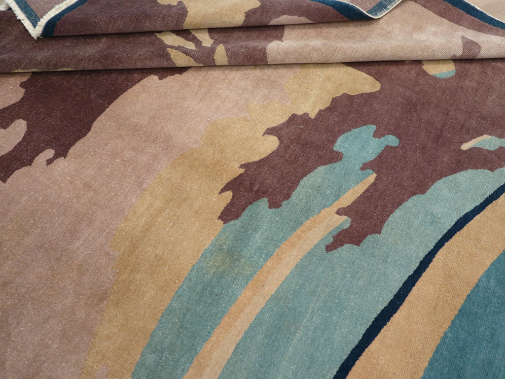 Vintage Chinese Art Deco Room Size Carpet, No.31780 - Staging