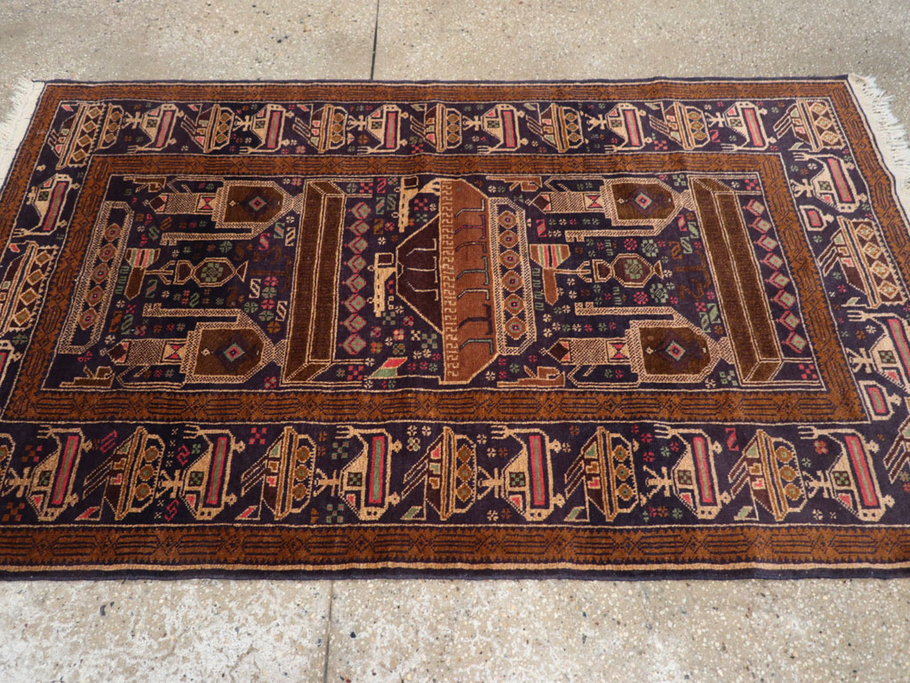 Vintage Afghan Pictorial War Rug, No.31785 - Staging