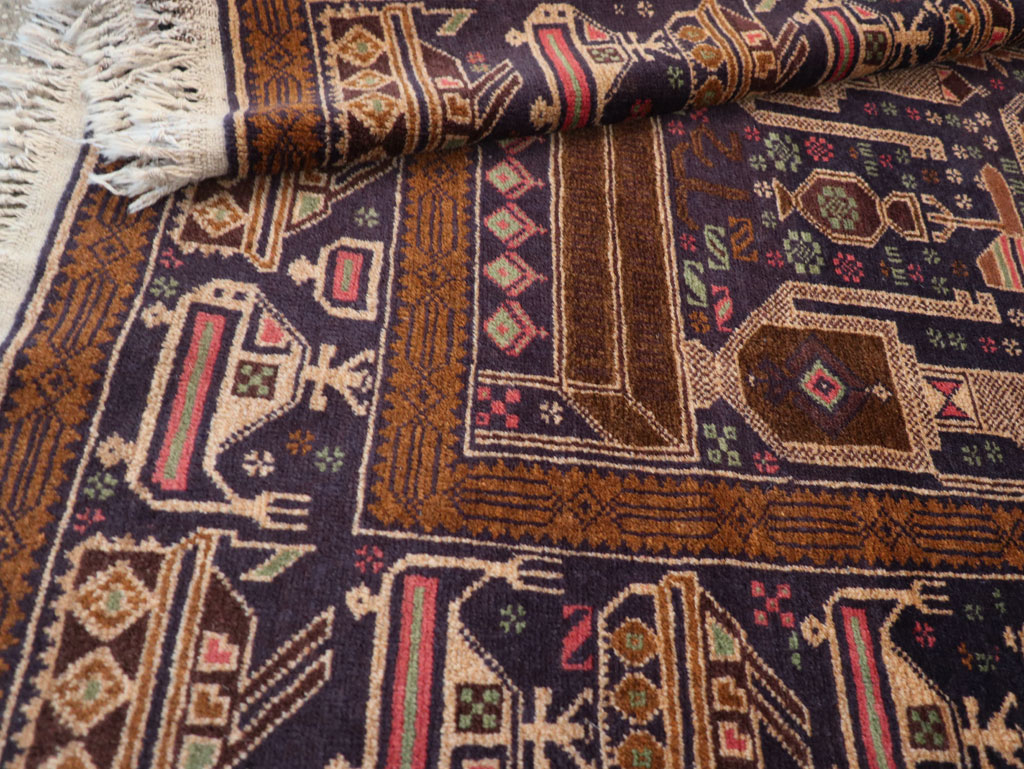 Vintage Afghan Pictorial War Rug, No.31785 - Staging