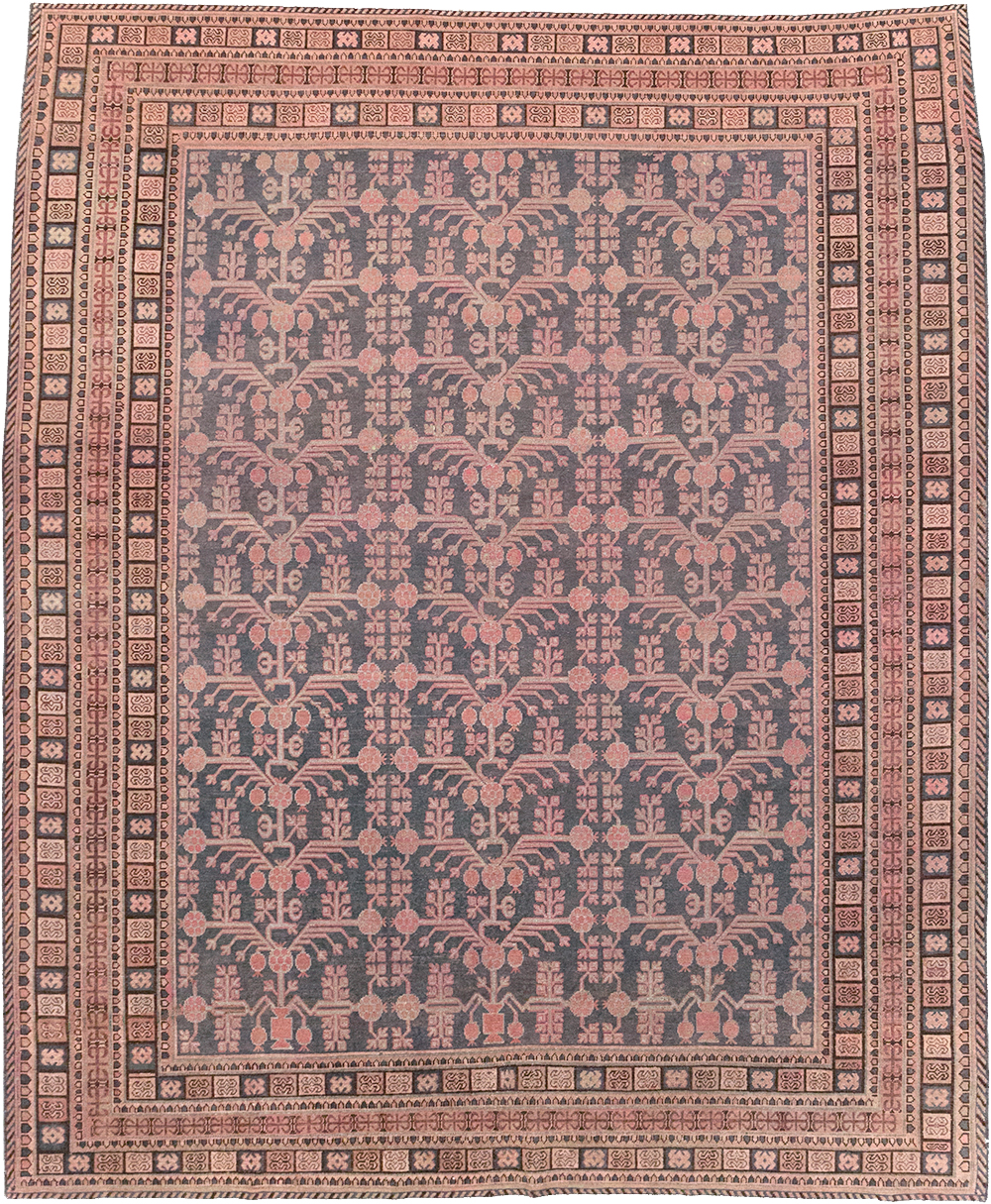 Antique East Turkestan Khotan Room Size Carpet, No.31787 - Staging