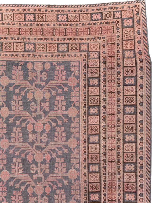 Antique East Turkestan Khotan Room Size Carpet, No.31787 - Staging