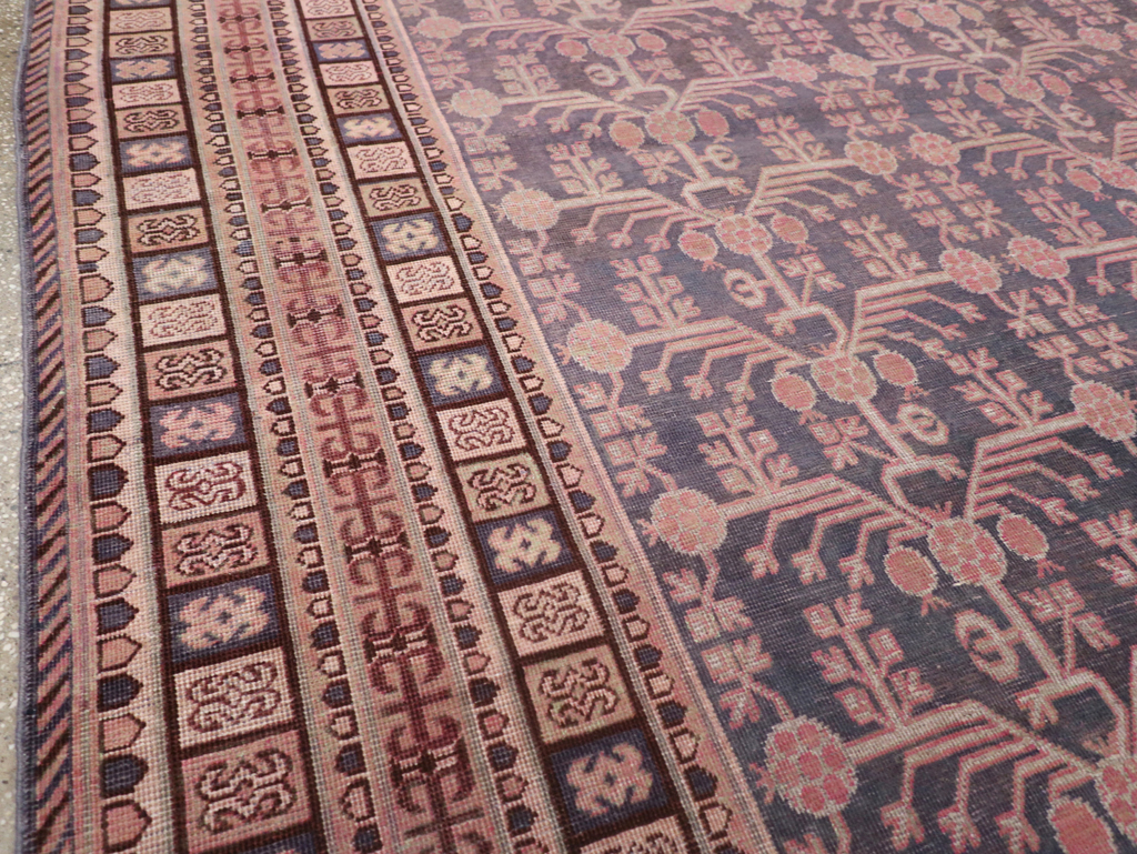 Antique East Turkestan Khotan Room Size Carpet, No.31787 - Staging