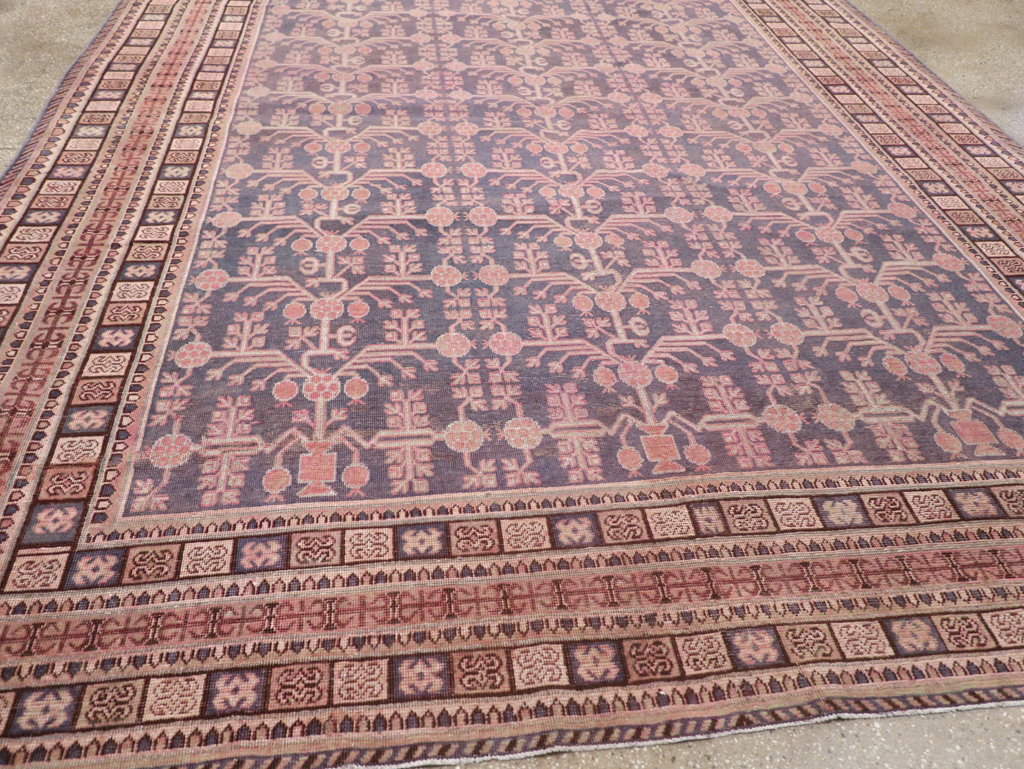 Antique East Turkestan Khotan Room Size Carpet, No.31787 - Staging