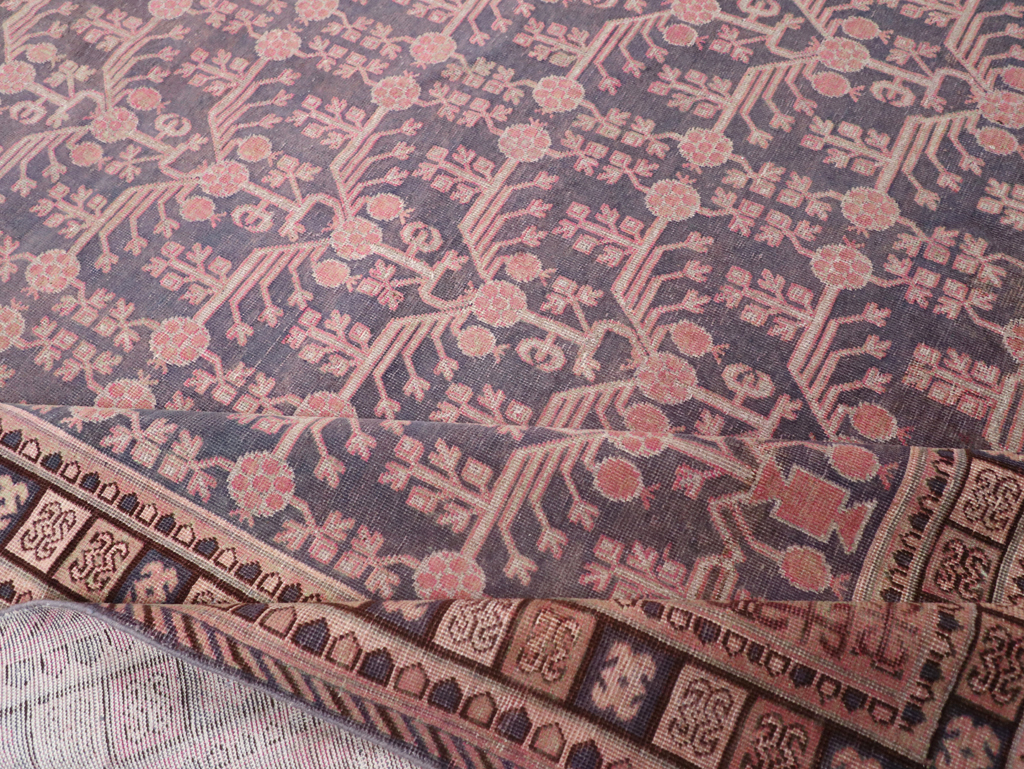 Antique East Turkestan Khotan Room Size Carpet, No.31787 - Staging
