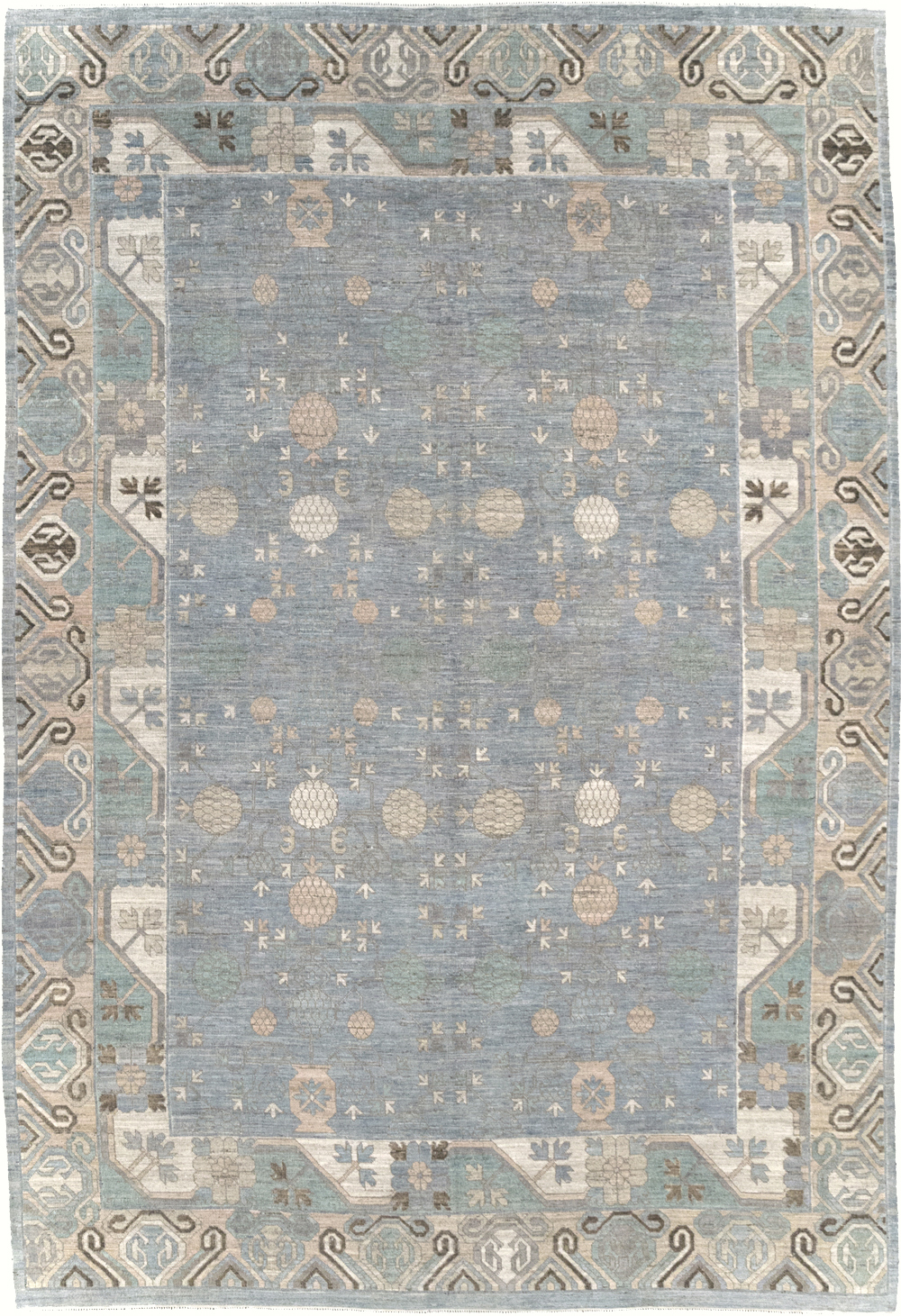 Modern East Turkestan Khotan Room Size Carpet, No.31789 - Staging