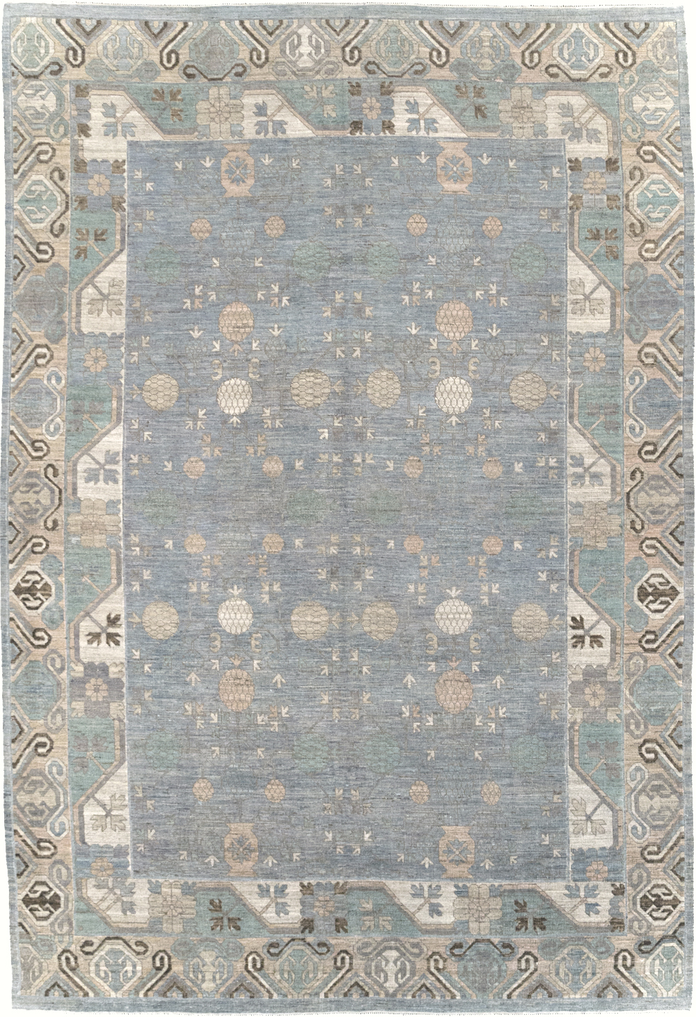 Modern East Turkestan Khotan Room Size Carpet, No.31789 - Staging
