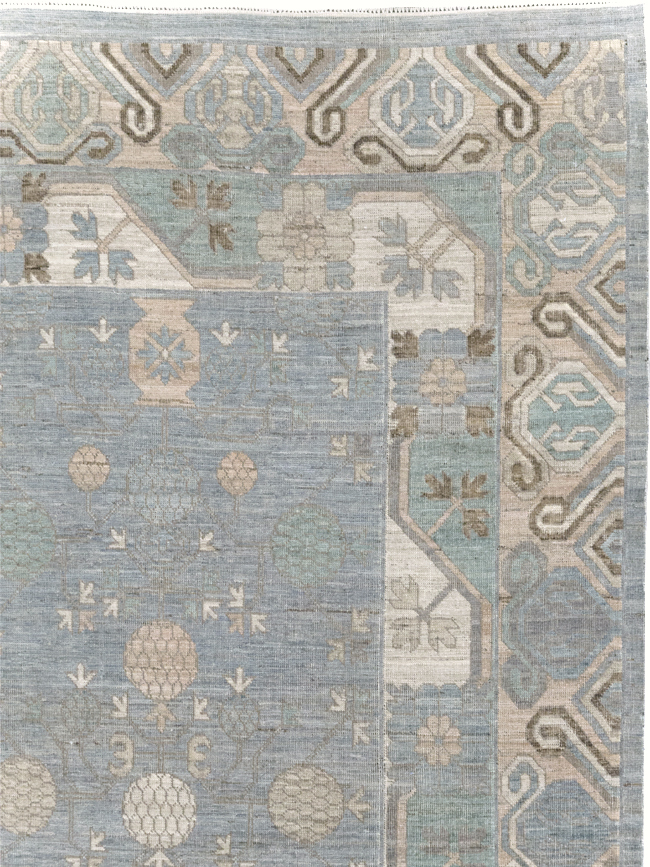 Modern East Turkestan Khotan Room Size Carpet, No.31789 - Staging