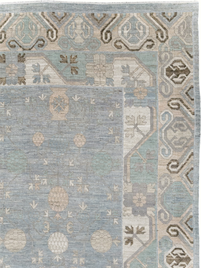 Modern East Turkestan Khotan Room Size Carpet, No.31789 - Staging