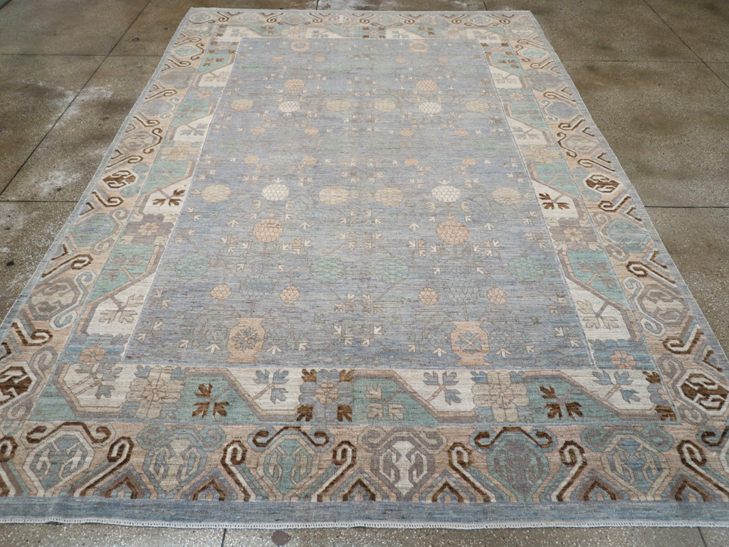 Modern East Turkestan Khotan Room Size Carpet, No.31789 - Staging