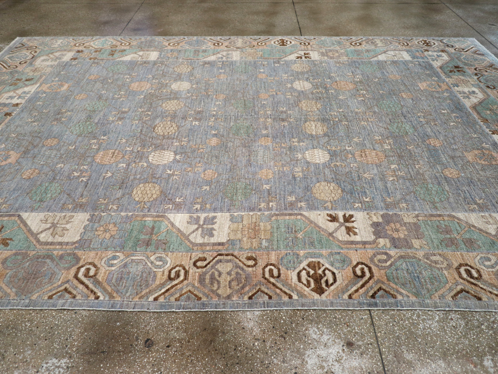 Modern East Turkestan Khotan Room Size Carpet, No.31789 - Staging