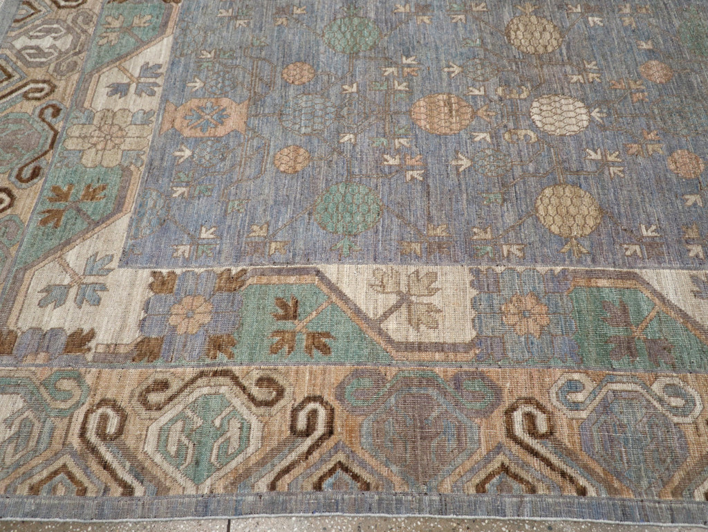 Modern East Turkestan Khotan Room Size Carpet, No.31789 - Staging