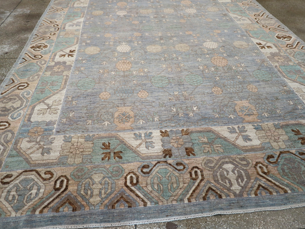 Modern East Turkestan Khotan Room Size Carpet, No.31789 - Staging