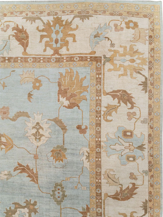 Modern Turkish Oushak Oversize Carpet, No.31795 - Staging