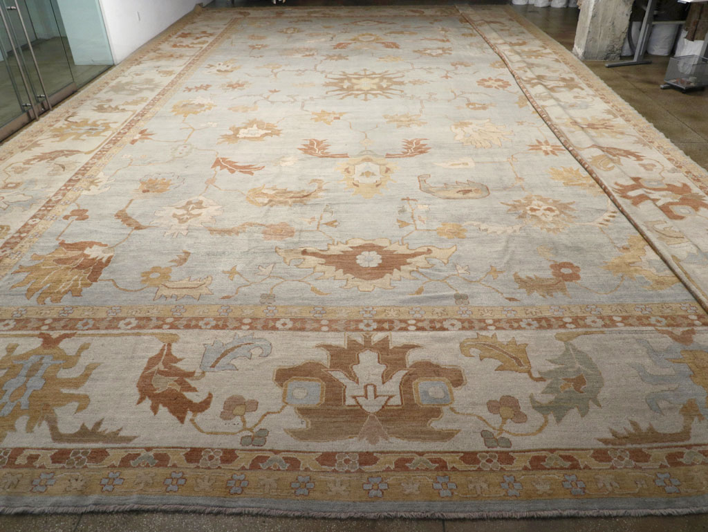 Modern Turkish Oushak Oversize Carpet, No.31795 - Staging