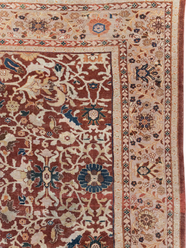 Antique Persian Mahal Oversize Carpet, No.31796 - Staging