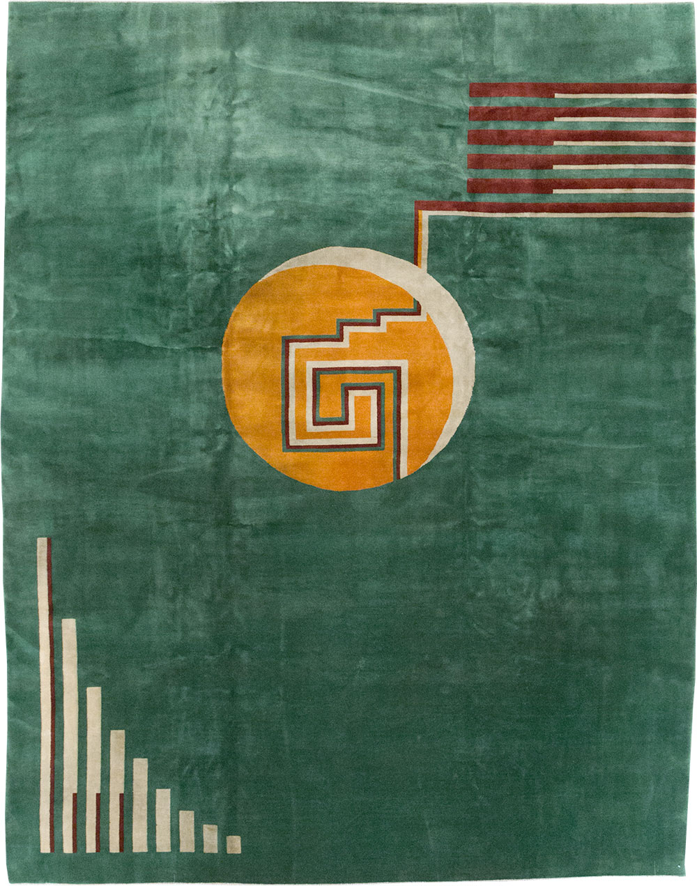 Vintage Chinese Art Deco Room Size Carpet, No.31804 - Staging