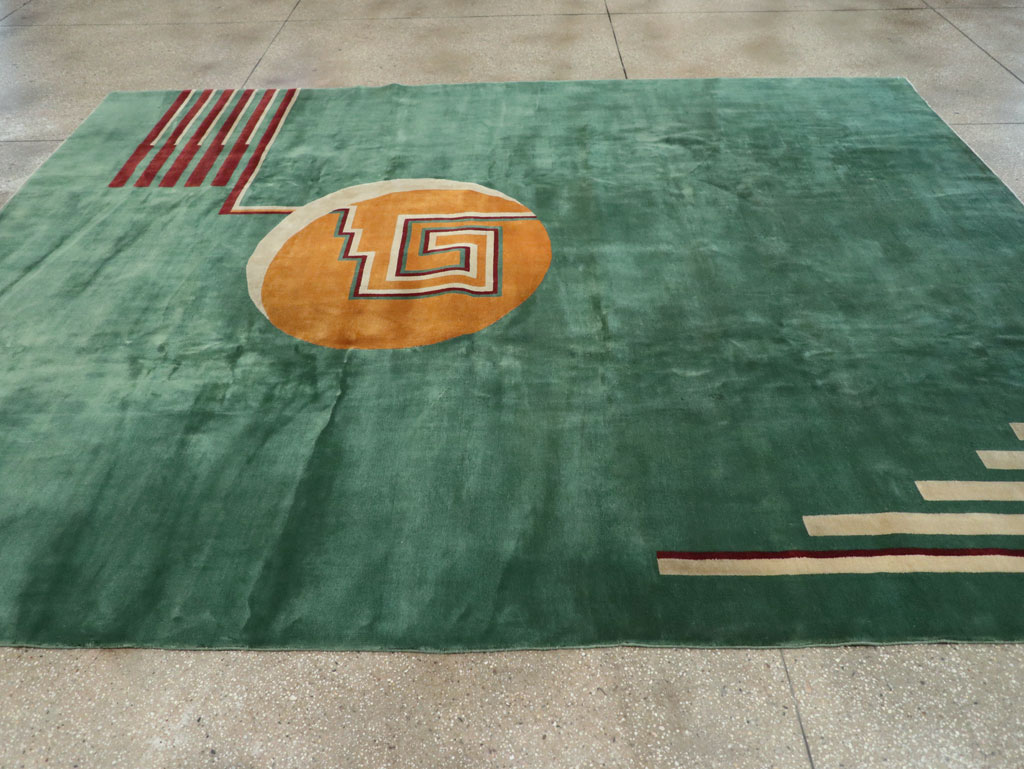 Vintage Chinese Art Deco Room Size Carpet, No.31804 - Staging