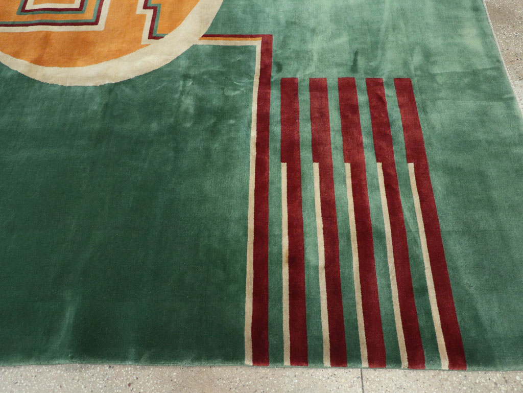 Vintage Chinese Art Deco Room Size Carpet, No.31804 - Staging