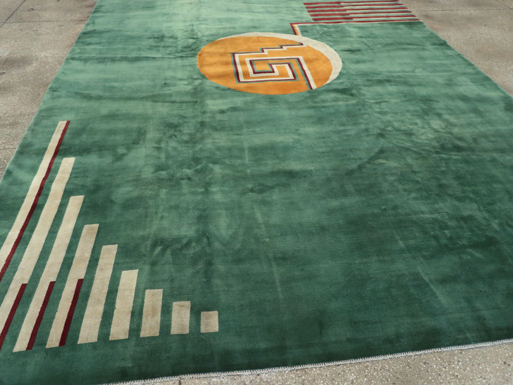 Vintage Chinese Art Deco Room Size Carpet, No.31804 - Staging