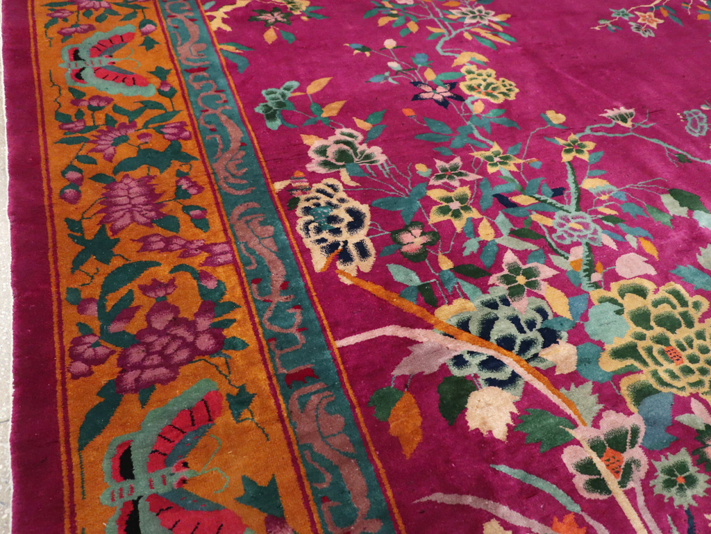 Vintage Chinese Nickles Pictorial Room Size Carpet, No.31805 - Staging