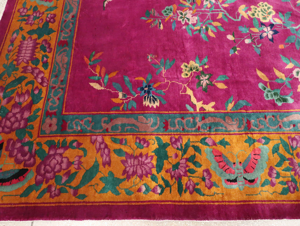 Vintage Chinese Nickles Pictorial Room Size Carpet, No.31805 - Staging