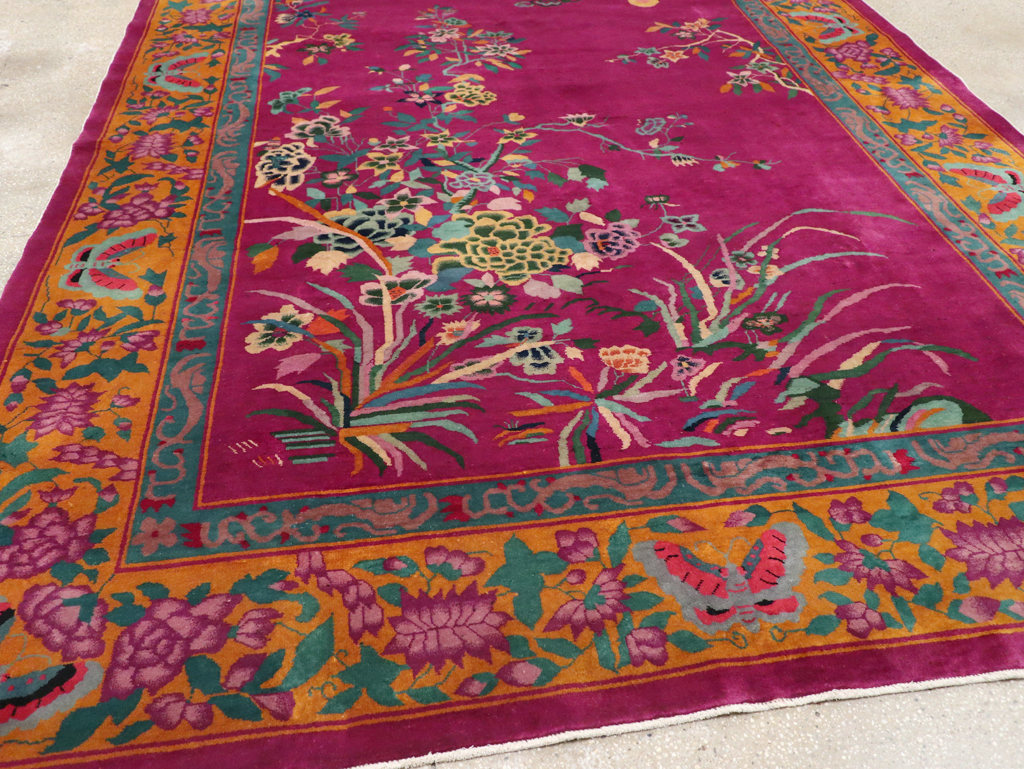 Vintage Chinese Nickles Pictorial Room Size Carpet, No.31805 - Staging