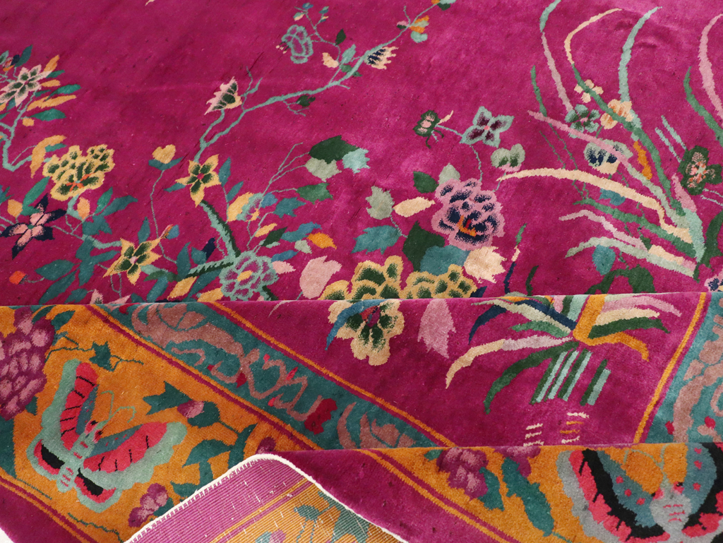 Vintage Chinese Nickles Pictorial Room Size Carpet, No.31805 - Staging