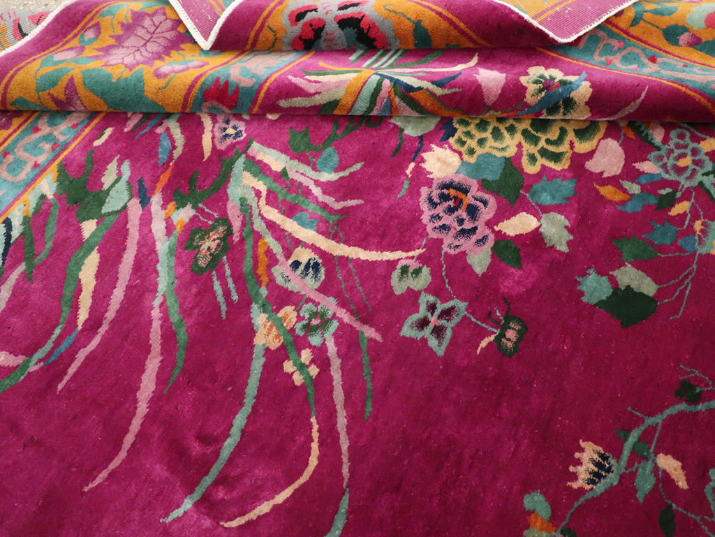 Vintage Chinese Nickles Pictorial Room Size Carpet, No.31805 - Staging