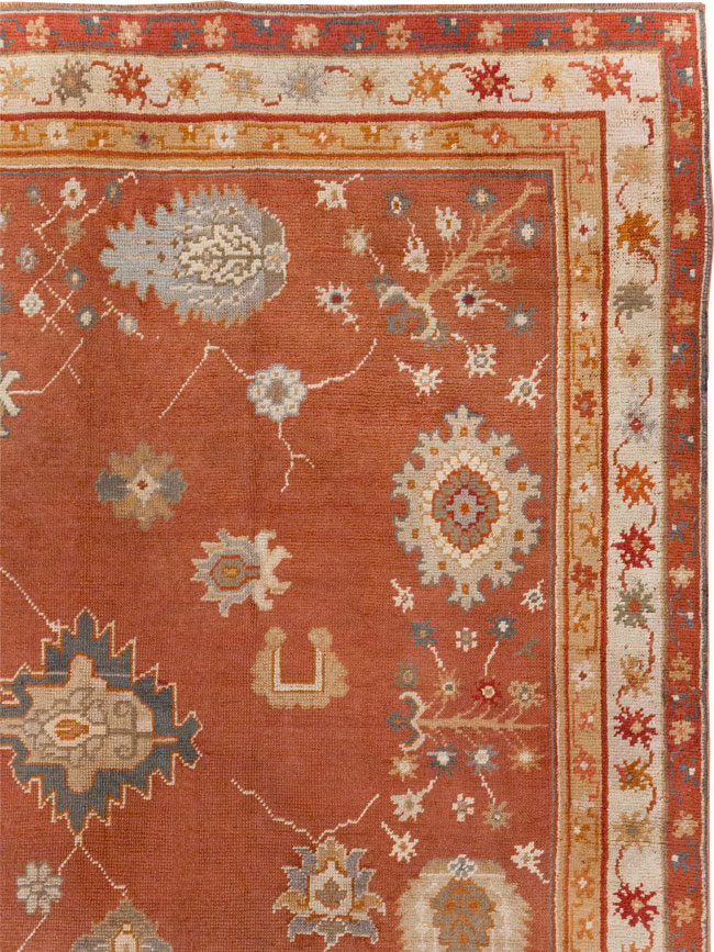 Antique Turkish Oushak Large Room Size Carpet, No.31818 - Staging