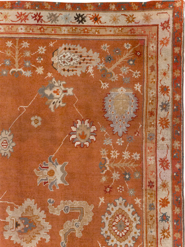 Antique Turkish Oushak Large Room Size Carpet, No.31818 - Staging