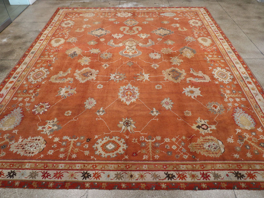 Antique Turkish Oushak Large Room Size Carpet, No.31818 - Staging