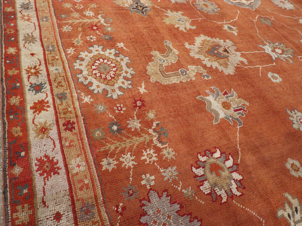 Antique Turkish Oushak Large Room Size Carpet, No.31818 - Staging