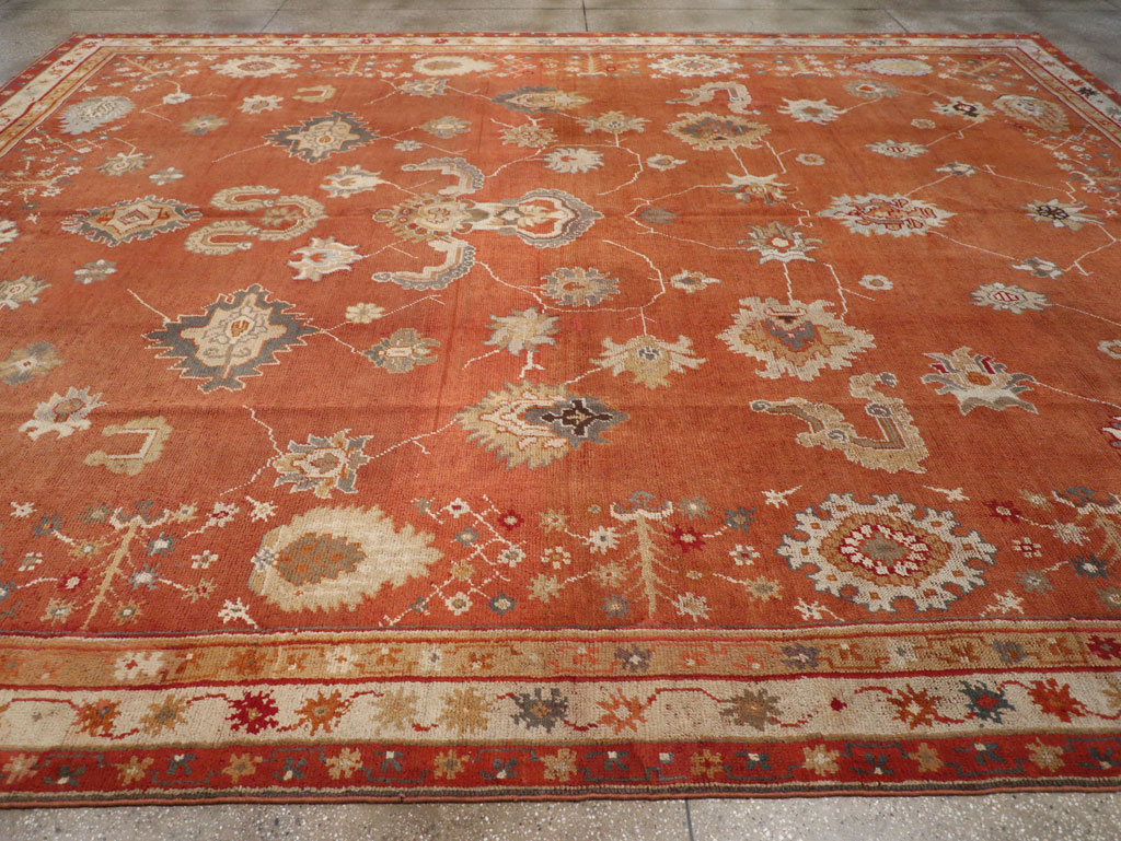 Antique Turkish Oushak Large Room Size Carpet, No.31818 - Staging